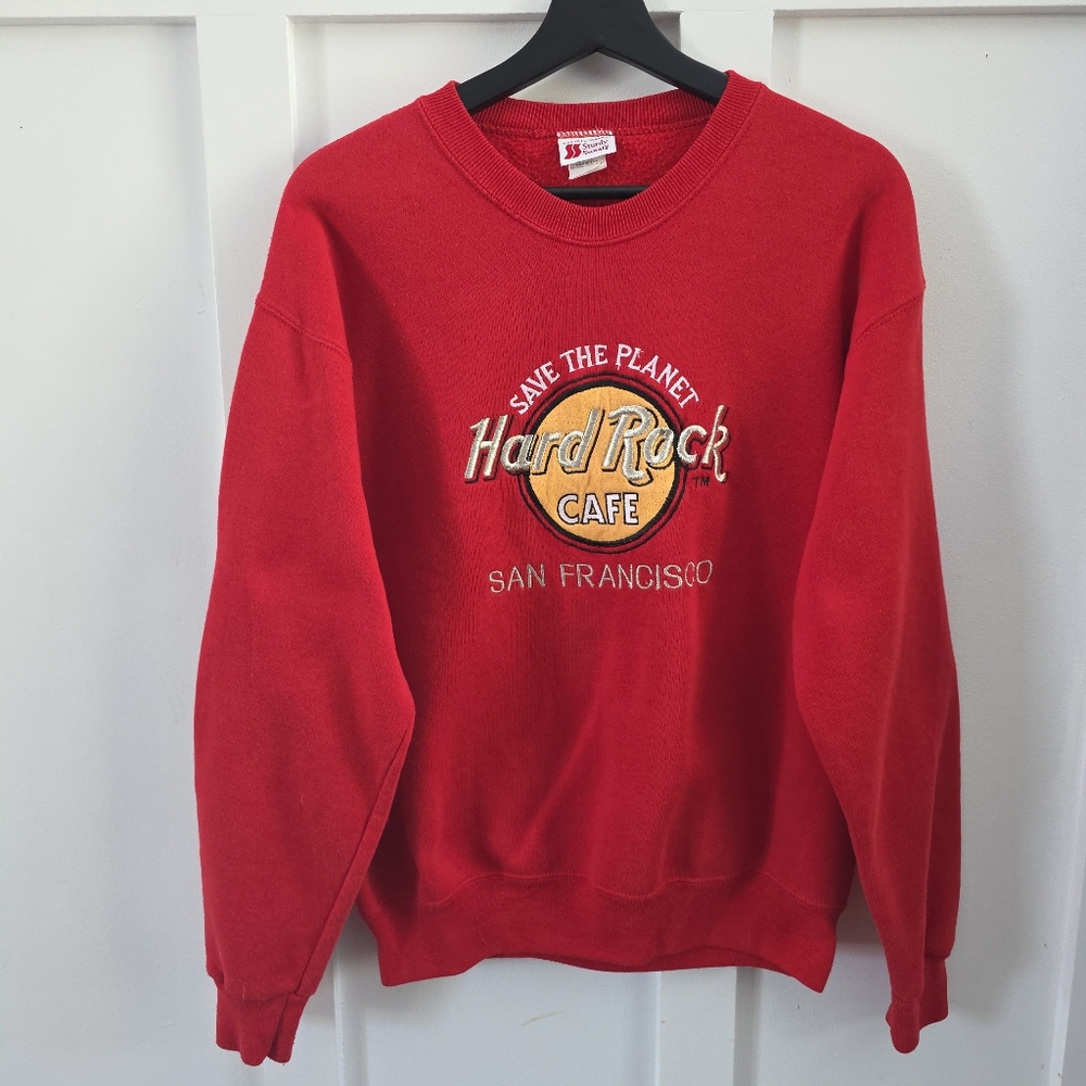 Vintage Hard Rock Cafe San Fransisco Red Sweatshirt, Size L